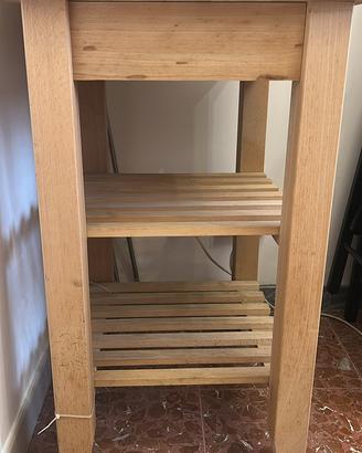 Carrello ikea in legno con ruote