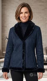 Giacca Marella Sport Blu Navy  Ecopelliccia 40 42