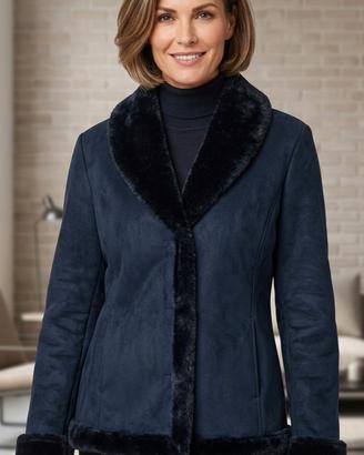 Giacca Marella Sport Blu Navy  Ecopelliccia 40 42