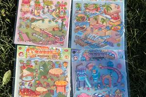 3D house stickers miniature book