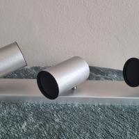 Binario faretti tre luci LED Philips GU10 argento