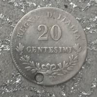 argento Regno d'Italia 20 centesimi 1863