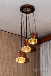 Lampadario 3 luci in stile scandinavo anni 60/70
