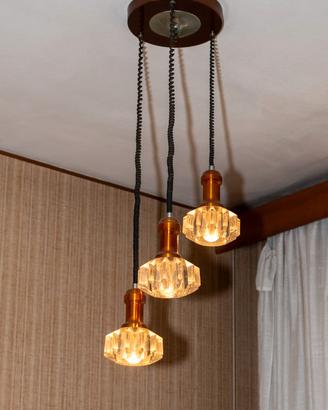 Lampadario 3 luci in stile scandinavo anni 60/70