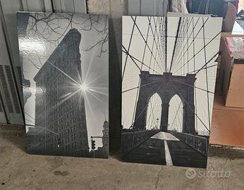 quadri stampe New York su pannelli in legno