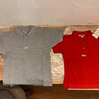 4 Polo per bambini mezza manica rosso e grigio