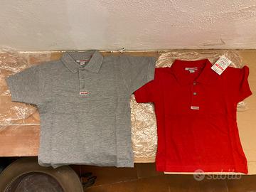 4 Polo per bambini mezza manica rosso e grigio