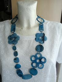  elegante collana colore turchese 