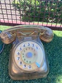 Raro telefono a rotelle trasparente anni 80