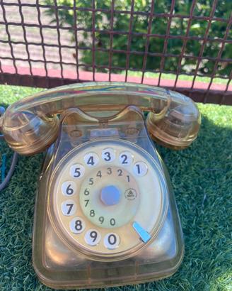 Raro telefono a rotelle trasparente anni 80