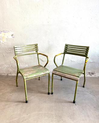 Coppia di sedie anni 60 industriali francesi.