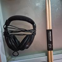 bacchette e cuffie per batterie elettroniche