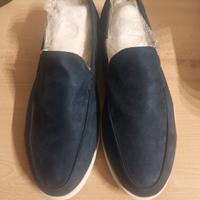 mocassini uomo scamosciati blu n45