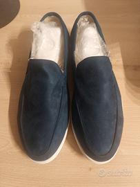 mocassini uomo scamosciati blu n45