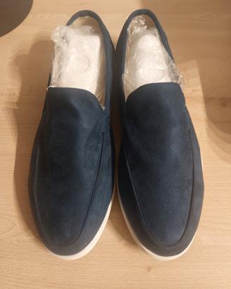 mocassini uomo scamosciati blu n45