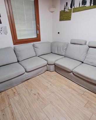 Divano angolare grigio sfoderabile Adamello