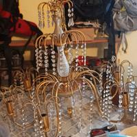 lampadario placato oro con gocce di Swarovski!