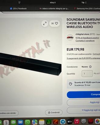 Soundbar samsung hw j250