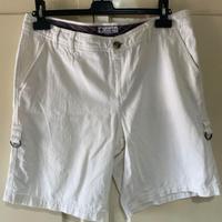 Bermuda da donna Columbia bianco in lino e cotone