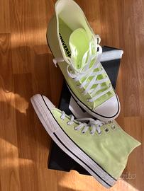 Converse alte verde fluo nuove