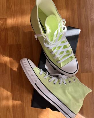 Converse alte verde fluo nuove