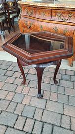 tavolinetto esagonale in mogano 