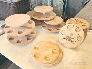 organizzatori di bicchierini in legno usati