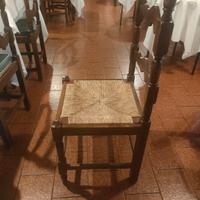 sedie legno e paglia