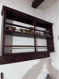 Piattaia Pensile in Noce Massello – Stile Rustico