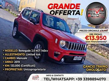Jeep Renegade 2.0 Mjt 140CV 4x4 Limited/Manuale/Ga