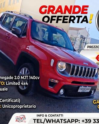 Jeep Renegade 2.0 Mjt 140CV 4x4 Limited/Manuale/Ga