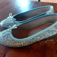 Ballerine glitter argento 37
