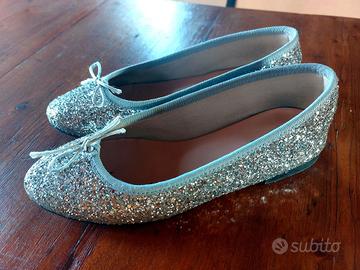 Ballerine glitter argento 37