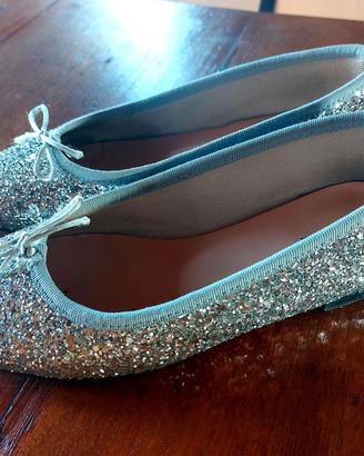 Ballerine glitter argento 37