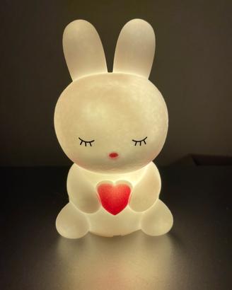 Lampada LED coniglio con cuore