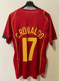 Maglia da calcio 2004 Ronaldo #17 Portogallo M