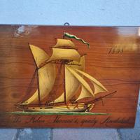 quadro in legno barca 1838