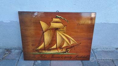 quadro in legno barca 1838