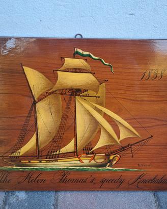 quadro in legno barca 1838