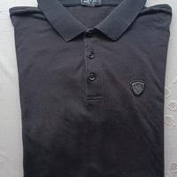 Polo nera a manica corta Emporio Armani