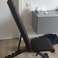Panca piana inclinabile e due manubri da 10,5 kg