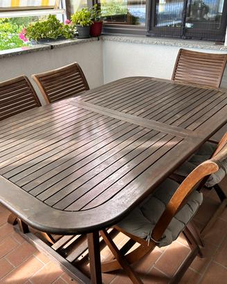 Tavolo in legno allungabile 180/260 cm + 8 sedie