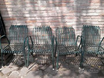 4 sedie in ferro da giardino fatte a mano