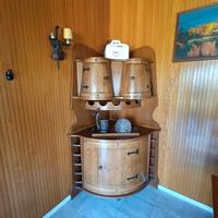 Mobile Bar Angolare in Legno Massello - Stile Rust