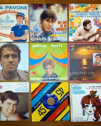 45  GIRI VINILE ANNI 60 - Lotto di 9 dischi