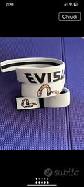 Cintura EVISU Unisex Bianca in Pelle 