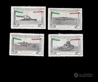 4 francobolli vignette militare Regia Marina Itali