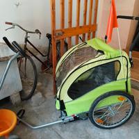Carrello rimorchio bici per due bimbi