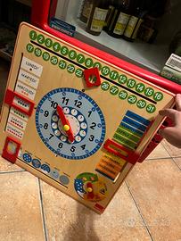 Calendario impara orologio legno bambini stagioni