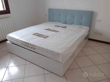 Letto matrimoniale legno bianco con contenitore